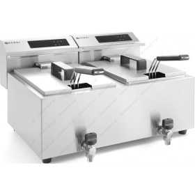 Επαγγελματική Διπλή Ψηφιακή Φριτέζα 8 + 8 Λίτρων «Mastercook» με βρυσάκι HENDI Ολλανδίας