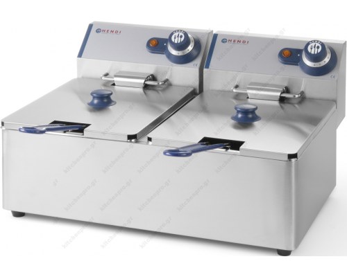 Electric Commercial Double Fryer 6 + 6 Liters «Blue Line» HENDI Netherlands