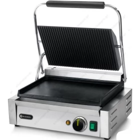 Commercial Contact Grill Single Ribbed 37x21 cm «Panini» HENDI Netherlands