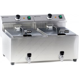 Επαγγελματική Διπλή Φριτέζα 8 + 8 Λίτρων «Mastercook» με βρυσάκι HENDI Ολλανδίας