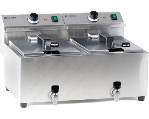 Επαγγελματική Διπλή Φριτέζα 8 + 8 Λίτρων «Mastercook» με βρυσάκι HENDI Ολλανδίας