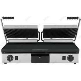 Επαγγελματική Τοστιέρα Διπλή  Ραβδωτή Πάνω - Λεία Κάτω 64 x 38 εκ. 16052 MILAN TOAST Ιταλίας