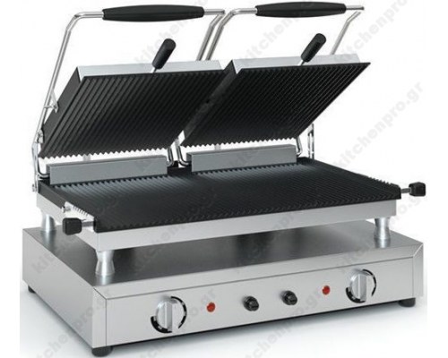 Επαγγελματική Τοστιέρα Διπλή 62 x 52 εκ. Ραβδωτή ή Λεία LUXURY Τ406 TZETHAN Ελλάδος