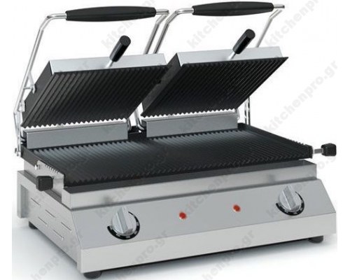 Επαγγελματική Τοστιέρα Διπλή 54 x 41 εκ. Ραβδωτή ή Λεία ECO Τ305 TZETHAN Ελλάδος