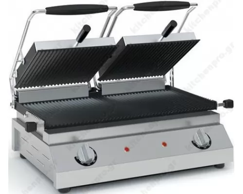 Επαγγελματική Τοστιέρα Διπλή 54 x 41 εκ. Ραβδωτή ή Λεία ECO Τ305 TZETHAN Ελλάδος