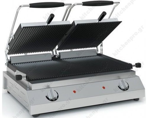 Επαγγελματική Τοστιέρα Διπλή 60 x 49 εκ. Ραβδωτή ή Λεία ECO Τ306 TZETHAN Ελλάδος