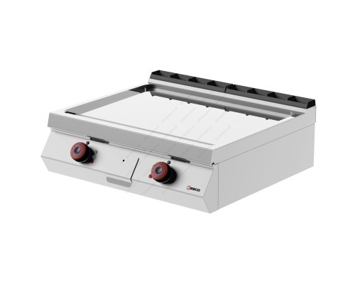 Λείο Πλατό Ψησίματος Χρωμίου Αερίου 80x70 εκ. FTG72TD DESCO Ιταλίας