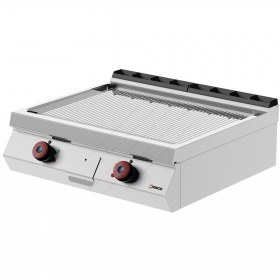 Ραβδωτό Πλατό Ψησίματος Χρωμίου Αερίου 80x70 εκ FTG72TE DESCO Ιταλίας