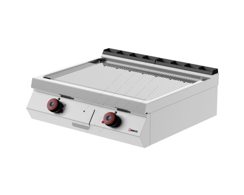 Ραβδωτό Πλατό Ψησίματος Χρωμίου Αερίου 80x70 εκ. FTG72TE DESCO Ιταλίας