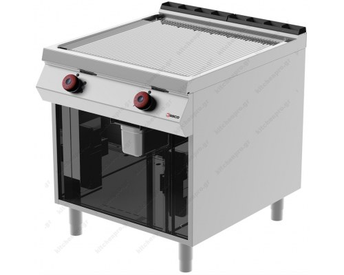 Ραβδωτό Πλατό Ψησίματος Χρωμίου Αερίου 80x90 εκ. FTG92ME DESCO Ιταλίας