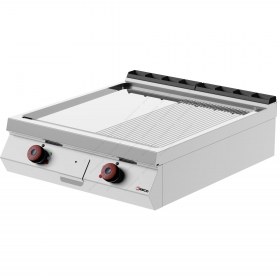 Λείο & Ραβδωτό Πλατό Ψησίματος Χρωμίου Αερίου 80x90 εκ FTG92TF DESCO Ιταλίας