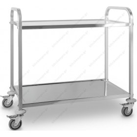 Τροχήλατο Κουζίνας 95 εκ. Ανοξείδωτο 2 Ραφιών PRD-L2CE RNT Ελλάδος