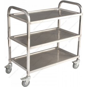 Tροχήλατο Κουζίνας 96,5 εκ. Ανοξείδωτο 3 Ραφιών PRD-L3CE RNT Ελλάδος