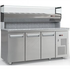 Ψυγείο Πίτσας με Ανεξάρτητο Επαγγελματικό Ψυγείο Υλικών 180 x 75 εκ. PSM180PIZZA/3GN, DOBROS INOX Ελλάδας