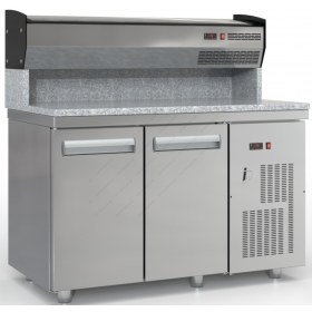 Ψυγείο Πίτσας με Ανεξάρτητο Επαγγελματικό Ψυγείο Υλικών 135 x 75 εκ. PSM135PIZZA/2GN, DOBROS INOX Ελλάδας
