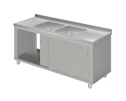 Double Sink Cupboard Unit 240 cm 2 Bowls on the Left, Right or Center