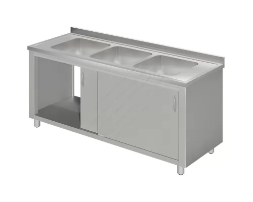 Triple Cupboard Sink Unit 180 cm 3 Bowls