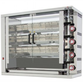 Rotisserie - Κοτοπουλιέρα Αερίου με 3 Σούβλες, 12-18 Κοτόπουλα 3ASG, ARILEX Ισπανίας