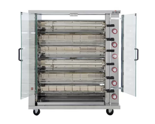 Rotisserie - Κοτοπουλιέρα Αερίου με 6 Σούβλες, 24-36 Κοτόπουλα 6ASG, ARILEX Ισπανίας