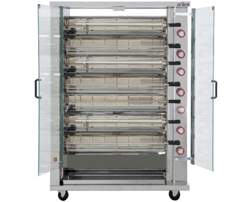 Rotisserie - Κοτοπουλιέρα Αερίου με 7 Σούβλες, 28-42 Κοτόπουλα 7ASG, ARILEX Ισπανίας