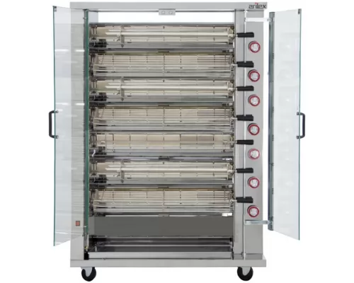 Rotisserie - Κοτοπουλιέρα Αερίου με 7 Σούβλες, 28-42 Κοτόπουλα 7ASG, ARILEX Ισπανίας