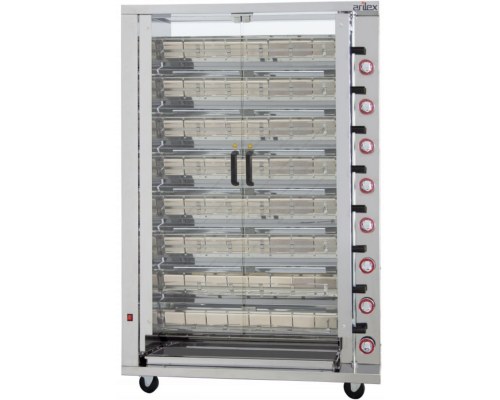Rotisserie - Κοτοπουλιέρα Αερίου με 8 Σούβλες, 32-48 Κοτόπουλα 8ASG, ARILEX Ισπανίας