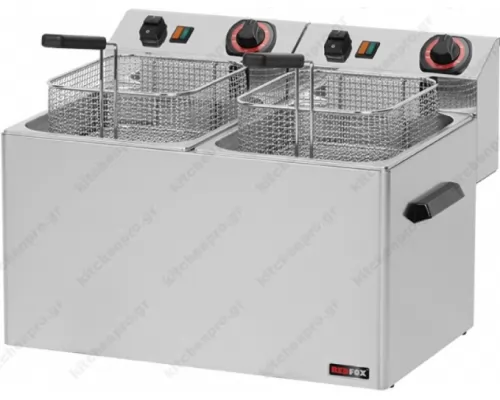 Double Electric Deep Fryer 8 + 8 Lt RED FOX FE77S RM GASTRO Czech Republic