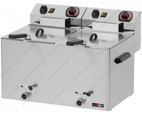 Double Electric Deep Fryer 8 + 8 Lt RED FOX FE77V RM GASTRO Czech Republic