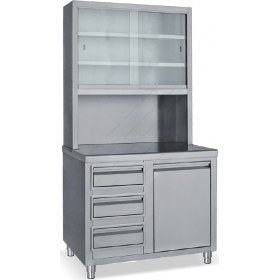 Ερμάριο Σερβιτόρων με 3 Συρτάρια ένα Αμπάρι και Ποτηριέρα