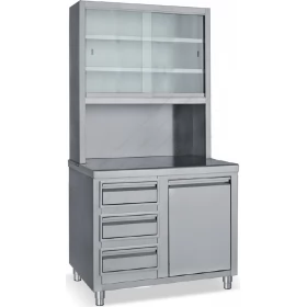 Ερμάριο Σερβιτόρων με 3 Συρτάρια ένα Αμπάρι και Ποτηριέρα