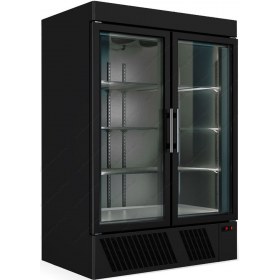 Επαγγελματικό Ψυγείο Θάλαμος Συντήρηση - Μάυρο - Διπλό με Κρυστάλλινη Πόρτα UP 137 BL BAMBAS Ελλάδος