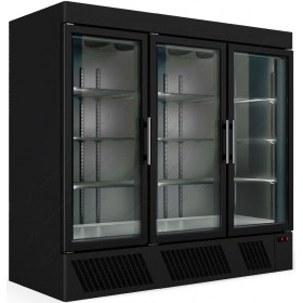 Επαγγελματικό Ψυγείο Θάλαμος Συντήρηση - Μάυρο - Τριπλό με Κρυστάλλινη Πόρτα UP205 BL BAMBAS Ελλάδος