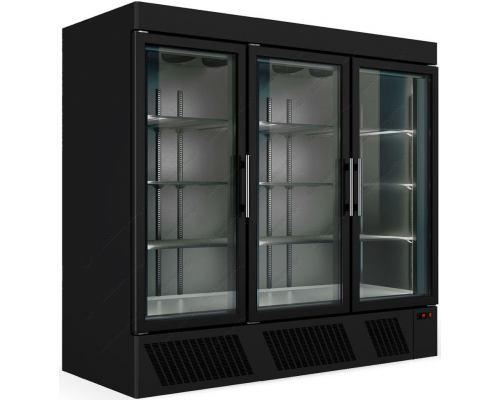 Επαγγελματικό Ψυγείο Θάλαμος Συντήρηση - Μάυρο - Τριπλό με Κρυστάλλινη Πόρτα UP205 BL BAMBAS Ελλάδος