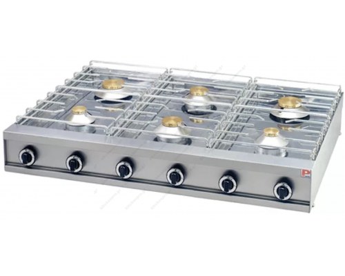 Επιτραπέζια Εστία 6 Εστιών Αερίου 120x70 εκ GL 670 PANARITIS Ελλάδος