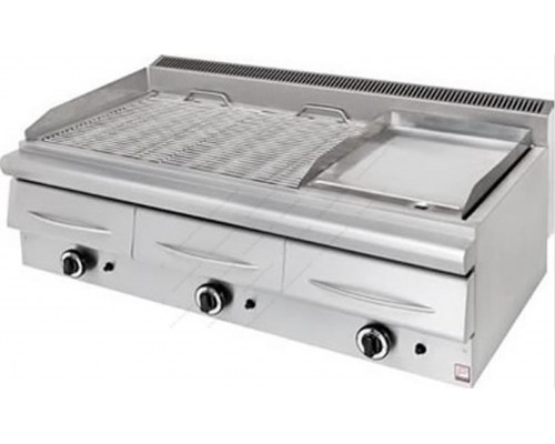 Επαγγελματικό Grill & Πλατώ Αερίου-Νερού Τριπλό 120 x 63 εκ. GPS 360 PANARITIS Ελλάδος
