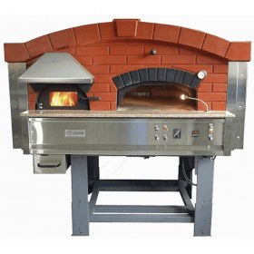 Περιστροφικός Χτιστός Ξυλόφουρνος Πίτσας Αερίου & Ξύλου 9 Πίτσες 30 εκ MIX120R, ASTERM FORNI