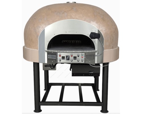 Rotated Traditional Italian Type Two (2) Gas Burners & Wood Burner Pizza Oven for 9 Pizzas MIX120RKS, ASTERM FORNI