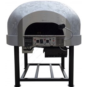 Rotated Traditional Italian Type Two (2) Gas Burners & Wood Burner Pizza Oven for 9 Pizzas MIX120RKS, ASTERM FORNI