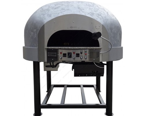 Rotated Traditional Italian Type Two (2) Gas Burners & Wood Burner Pizza Oven for 9 Pizzas MIX120RKS, ASTERM FORNI