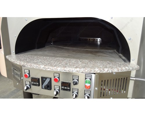 Rotated Traditional Italian Type Two (2) Gas Burners & Wood Burner Pizza Oven for 9 Pizzas MIX120RKS, ASTERM FORNI