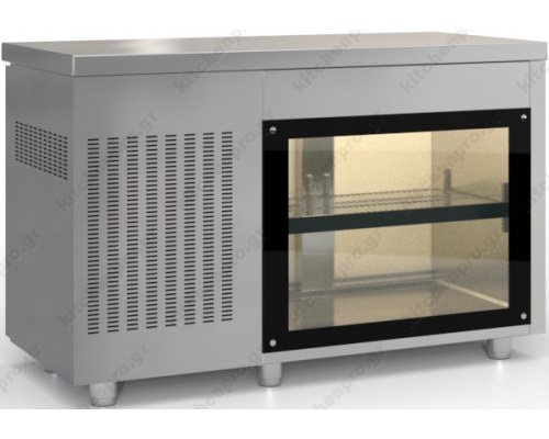 Επαγγελματικό Ψυγείο Πάγκος-Συντήρηση 135 x 60 εκ. με πλάτη Βιτρίνα PSM13560GLA DOBROS INOX Ελλάδος