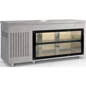 Επαγγελματικό Ψυγείο Πάγκος-Συντήρηση 180 x 60 εκ. με πλάτη Βιτρίνα PSM18060GLA DOBROS INOX Ελλάδος