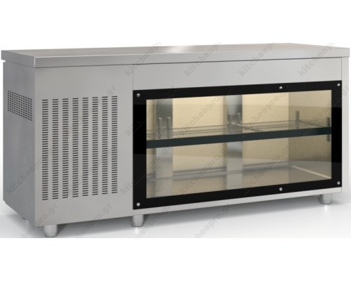 Επαγγελματικό Ψυγείο Πάγκος-Συντήρηση 180 x 60 εκ. με πλάτη Βιτρίνα PSM18060GLA DOBROS INOX Ελλάδος