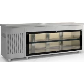 Επαγγελματικό Ψυγείο Πάγκος-Συντήρηση 225 x 70 εκ. με πλάτη Βιτρίνα PSM22570GLA DOBROS INOX Ελλάδος