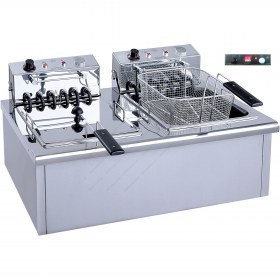 Επαγγελματική Διπλή Φριτέζα 12+12 Λίτρων Τριφασική με Ψηφιακό χρονόμετρο Ηλεκτρική F120 M & M Ελλάδος