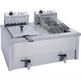 Επαγγελματική Διπλή Φριτέζα 10+10 Λίτρων Τριφασική με Βρυσάκι Ηλεκτρική F100 M & M Ελλάδος
