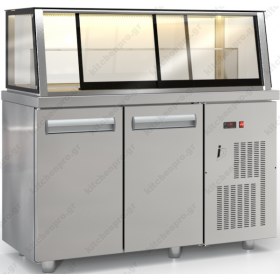 Επαγγελματικό Ψυγείο Βιτρίνα Συντήρησης Ζαχαροπλαστικής 135 x 70 εκ. PSM13570DIS.DM INOX DOBROS Ελλάδος