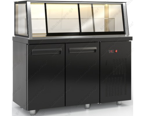 Επαγγελματικό Ψυγείο Βιτρίνα Συντήρησης Ζαχαροπλαστικής 135 x 70 εκ. PSM13570DIS.DM INOX DOBROS Ελλάδος