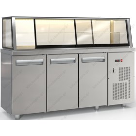 Επαγγελματικό Ψυγείο Βιτρίνα Συντήρησης Ζαχαροπλαστικής 180 x 70 εκ. PSM18070DIS.DM INOX DOBROS Ελλάδος