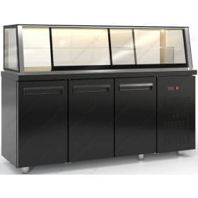 Επαγγελματικό Ψυγείο Βιτρίνα Συντήρησης Ζαχαροπλαστικής 180 x 70 εκ. PSM18070DIS.DM INOX DOBROS Ελλάδος